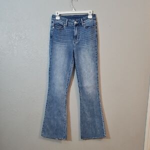 PAIGE High Rise Laurel Canyon Flare Leg Jeans, Raw Hem, Womens 27